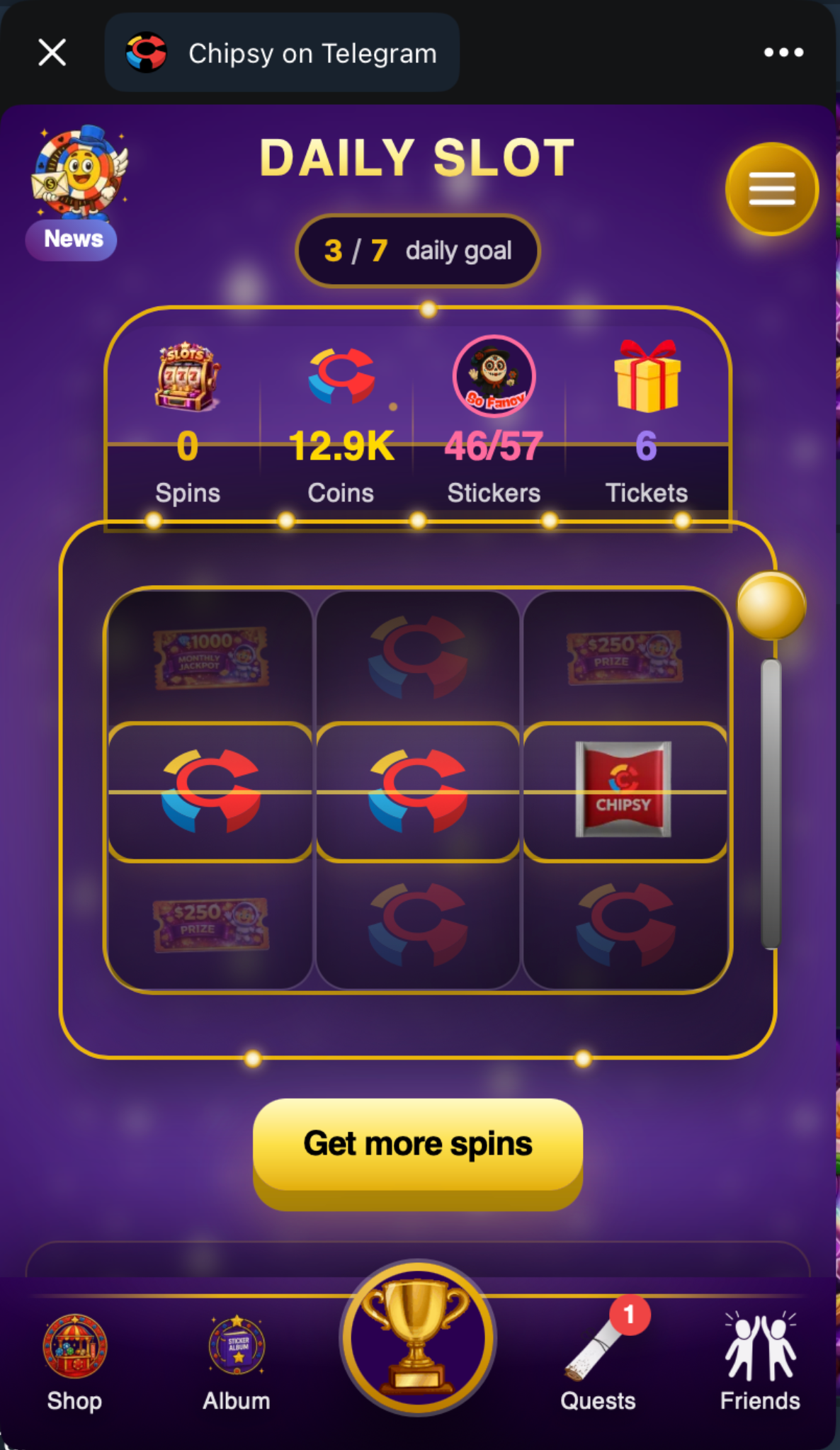 Chipsy miniapp screenshot